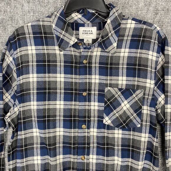 Field Stream Shirt Mens Extra Large Plaid Flannel Casual Hiking Outdoors Camping - Picture 3 of 10